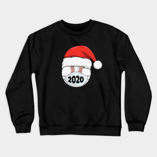 2020 Baseball Santa hat Face Mask Quarantined Christmas Gift Crewneck Sweatshirt by BadDesignCo